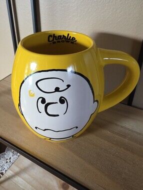 Bioworld Yellow Charlie Brown 'Good Grief' Peanuts Character Heavy 24oz Mug